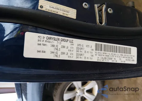 2014 Jeep Compass Sport z USA, uszkodzony, nr VIN 1C4NJDBB1ED592887